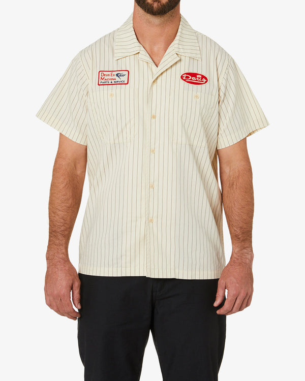 Foreman Stripe Shirt - Beige Stripe