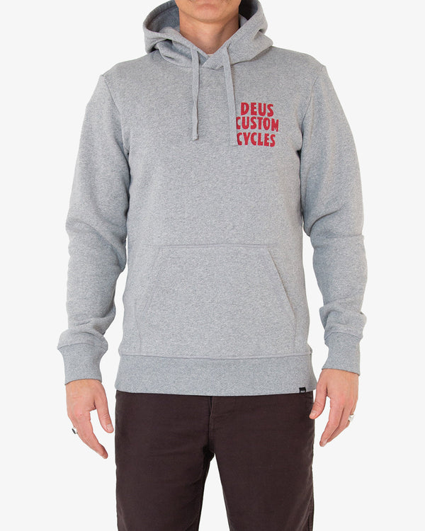 grey regular fit hoodie with chest and back prints, 320gm cotton brush back fleece fabrication with garment wash